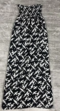 Rue 21 Dress Womens Small Black White Maxi Sundress Smocked Strapless Sleeveless