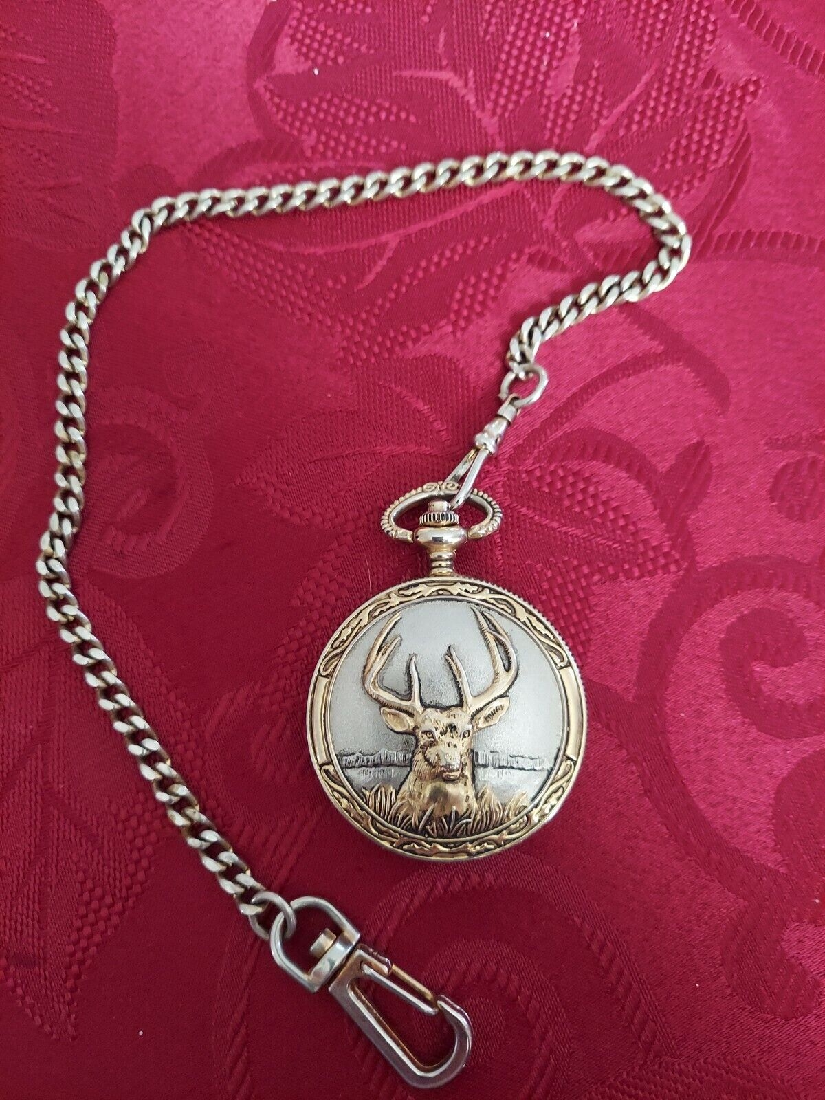 Crowe Majestic Gold & Silver tone pocket watch Buck Deer Signature Series parts