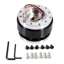 Universal Car Steering Wheel Quick Release Hub Adapter Snap Off Boss Kit Black