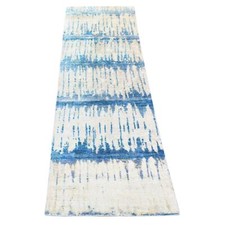 3' x 10'1" Ivory The Cardiac Design Silk/Wool Hand Knotted Runner Rug R80251