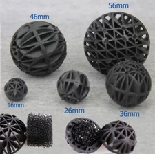 Plastic BIO Balls 16~56mm Including Filter Foam Aquarium Media BIOBALL Fish Tank