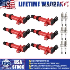 Ignition Coil Spark Plug Set of 6 For 02-09 Dodge Jeep Mitsubishi 3.7L V6 UF270