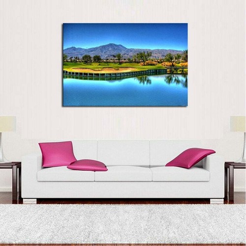 Multi Panel Print Desert Golf Course Canvas Wall Art Hole 5 Piece Mountain Sand - Picture 11 of 11