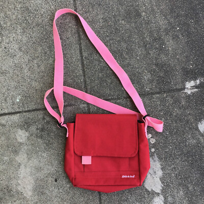 Dickies Shoulder Bag Canvas Small Cross Body Red Pink Yak Pak