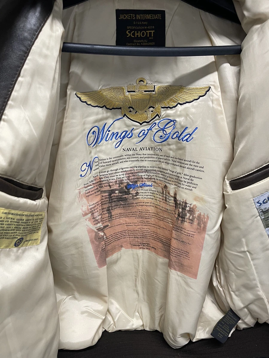 SCHOTT NY WINGS OF GOLD JACKET G-1 US Navy BROWN 2XL