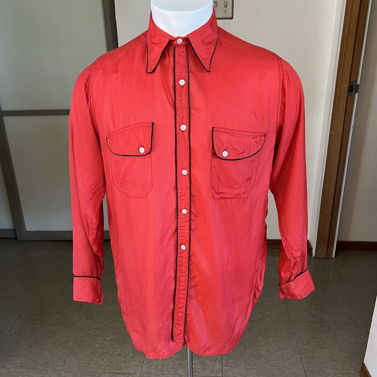 トップス 40s levi's Deluxe Worsted Western Shirt 1930s Or 40s Vintage Levi's Red Satin Western Shirt M | eBay