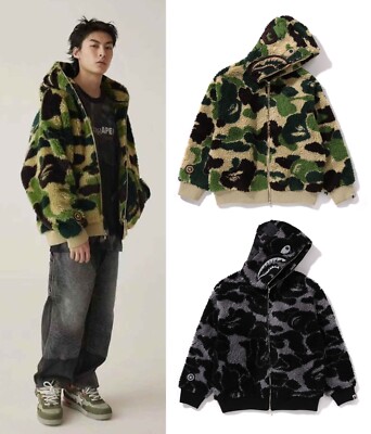 A BATHING APE Men's ABC CAMO BOA SHARK RELAXED FIT FULL ZIP A BATHING APE Men's ABC CAMO BOA SHARK RELAXED FIT FULL ZIP
