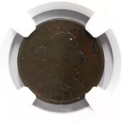 1806 Draped Bust Half-Cent NGC Fine Details Environmental Damage