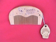 3.40" POCKET SIZED DURABLE MEDIUM TOOTHED CHERRY WOOD COMB - CUTE FOR KIDS 