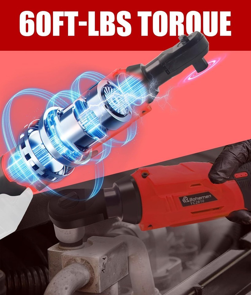 Cimsfcor Chiave A Cricchetto Senza Fili Da 3/8" Per Batterie - Foto 11