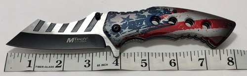 3.5" Blade Pocket Knife American Flag USA Stars Stripes Spring Assisted Opening - Picture 11 of 12