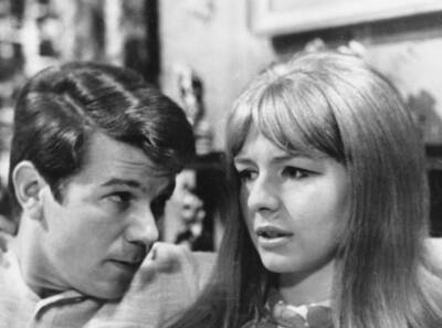 Jane Asher and David Cook during filming September 1965 Old Photo
