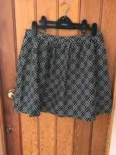 warehouse black white chunky woven gathered full mini skirt uk 18 new