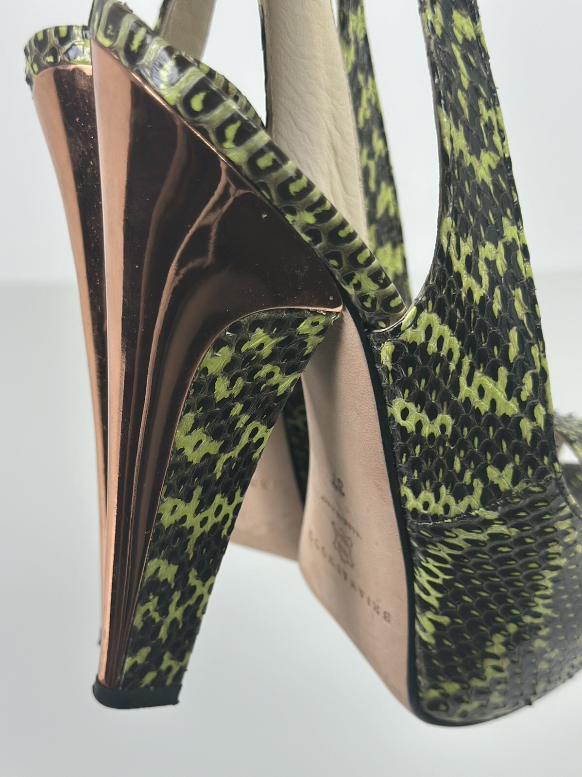 ⭐️ Brian Atwood Platform Python Embossed Leather … - image 9