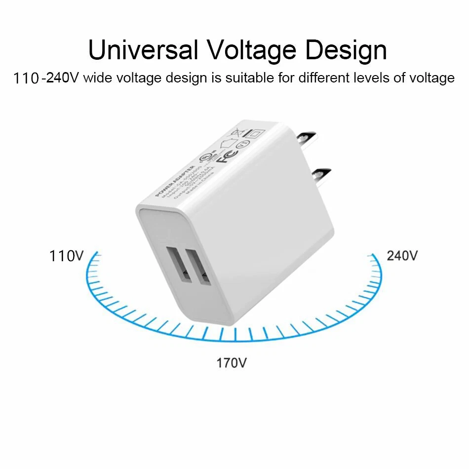 Dual Ports Quick Charging Home Wall USB Charger Adapter Plug For iPhone Samsung - Image 3 of 4