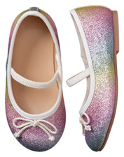 GYMBOREE GIRL SPRING FORWARD MULTI COLOR GLITTER FLATS SHOES Sz 5 NWT $30