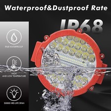 2/4PCS 7'' inch LED Light Bar 201W Round Driving Fog Lamp Combo DRL Offroad 4WD