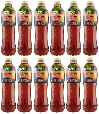 12x FUZE TEA Pesca,Ohne Zucker Schwarzer Tee Pfirsich- und Rosen Eistee 1,25Lt