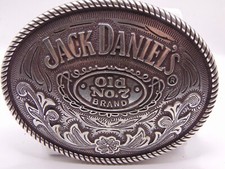 JACK DANIEL'S BELT BUCKLE OVAL METAL 2005 5008JD OLD NO. 7 BRAND 4" x 3"