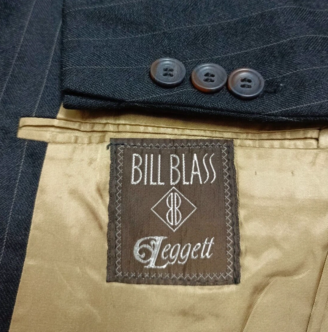 SAINT LAURENT (YSL) Giacca blazer tuta db Bill Blass vintage anni 70 tutto pettinato made in USA 36R 40R