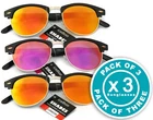 Sunglasses (Pack of 3) Vintage Retro Classic Mens Women's UV400, 80's Sunglass