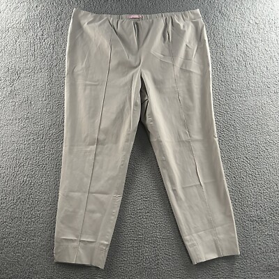 Basler Womens Pants Beige Size 50 High Rise Pull On Cropped 100% Acetate