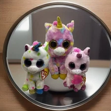 Lot of 3 TY Beanie Boo’s Uncicorns: 6” Harmonie 6” Darling & 9” Fantasa w/ Tags