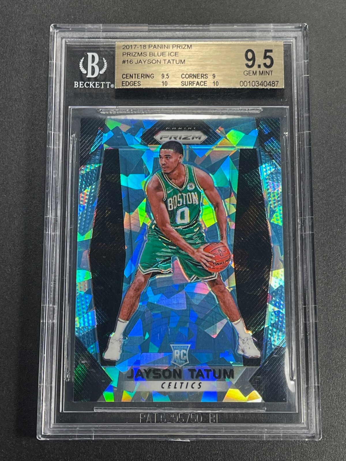 JAYSON TATUM 2017 PANINI PRIZM 16 BLUE ICE PARALLEL ROOKIE RC /99 BGS 9.5 10 GEM
