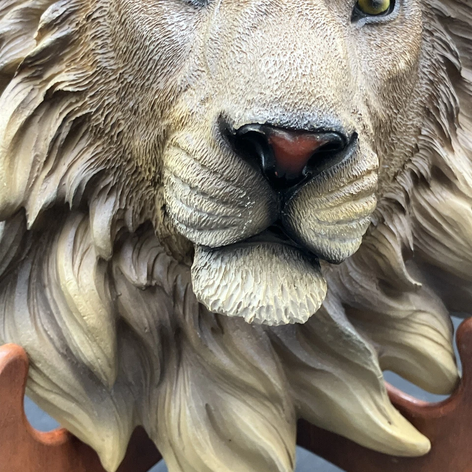 "Escultura cabeza de león estatua busto arte pared colgante estatuilla decoración original 8,25""" Foto 3 de 4
