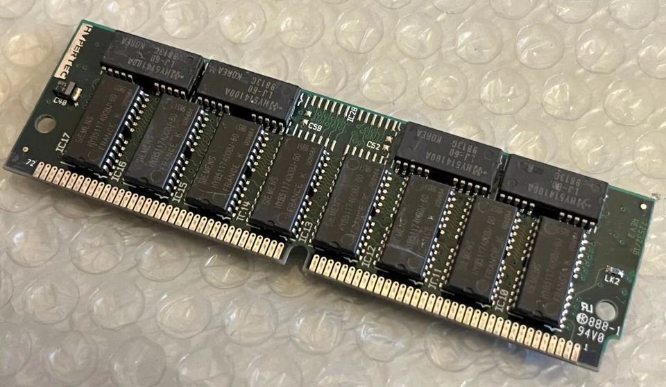 HP D2298A  32MB 72 PIN 60NS FAST PAGE MODE PARITY FPM SIMM   (x1)         fd1A45 - Image 2 of 4