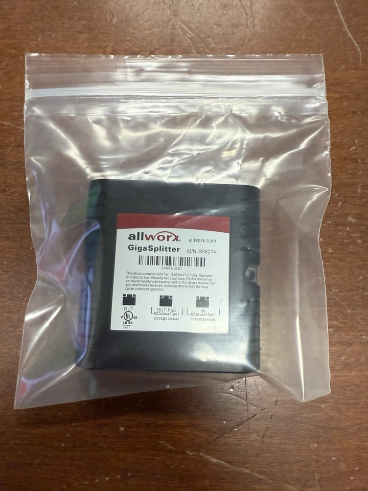 Allworx Giga Splitter 938274 Power Over Ethernet POE Tested VGUC - Image 2 of 4