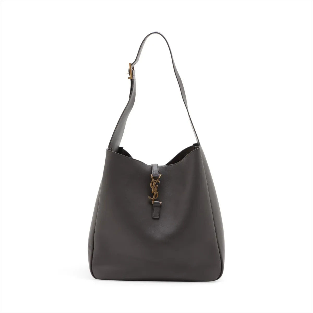 Saint Laurent Paris LE 5 A 7 Large Leather Shoulder bag Gray 850545 Pouch Glitte