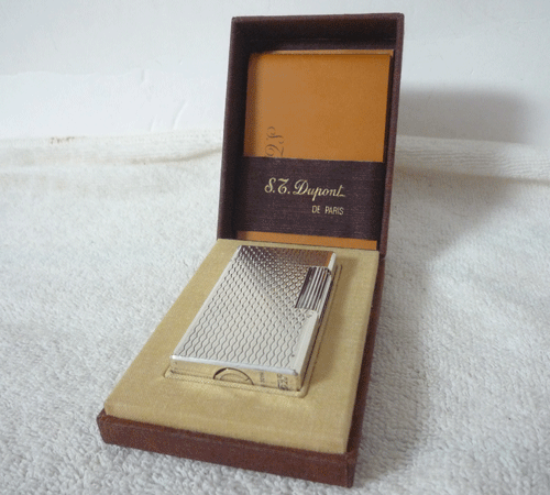 S.T. Accendino a gas a rullo Dupont materiale metallo argento T4KL42 vintage - Foto 1 di 5