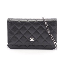 Chanel Matelasse Grained Calf Shoulder Bag Women Black One Size 830109