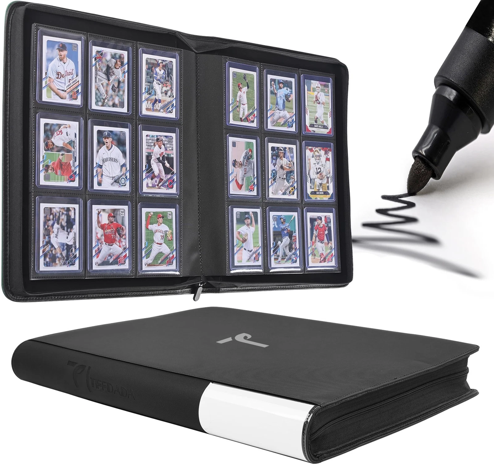 Top Loader Binder, Top Loader Binder for Cards, 9 Pocket, Holds 360 Toploader... - Picture 1 of 8