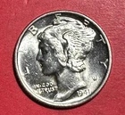 1941 Choice Uncirculated US Mercury SILVER Dime "Philadelphia" Mint! FSB! Coin!