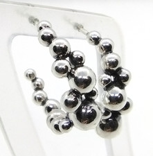 Georg Jensen Designs Sterling Silver Moonlight Grapes Hoop Earrings