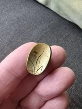 Antique Japanese Ojime Bead Three-Sided - Plants & Inscription Design