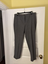 Talbots Women  s Hampshire Curvy Flat Front Dress Pants Gray Size 12P Petites NWT