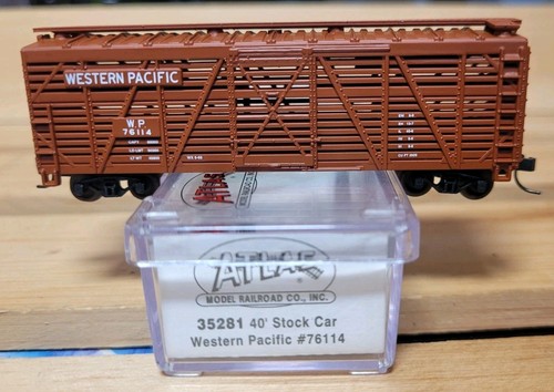 Atlas Model Railroad Co. N Escala 40 pies Western Pacific Stock Car #76114, modelo | Condition: New