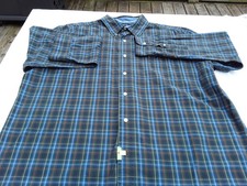 Dress Shirt Mens Chaps XL Long Sleeve Designer Clothing Fashion Blue Pinstripe