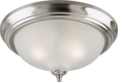 6430600 Three-Light Flush-Mount Interior Ceiling Fixture, Brushed Nickel Finish