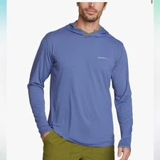Eddie Bauer Men’s UPF Performance Hoodie Gray Lightweight Regular Fit - Large