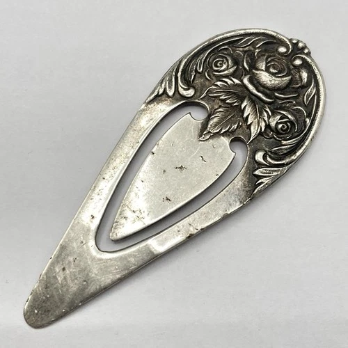 9.8 Grams Vintage S.Kirk & Son Sterling Silver 3 Rose Clip Bookmark #9