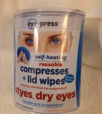 NEW Eye-Press Self Heating Reusable Heating Pad Compresses  Lid Wipes SEALED