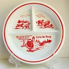 Vintage Vitrock by Anchor Hocking Little Bo Peep divided white milk glass plate