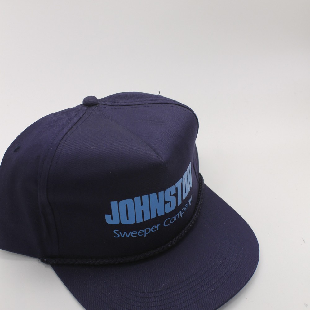 Vintage Johnson sweeper company trucker rope dark blue cap View 2