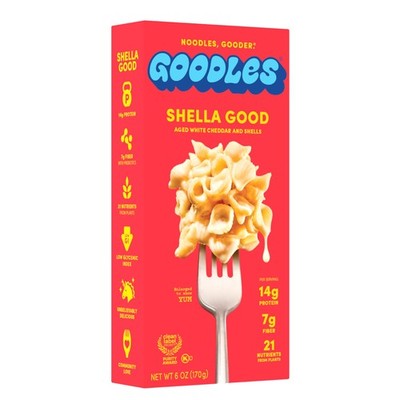Goodles Shella Good Aged White Cheddar & Shells Pasta Nutrient Packed, 6 oz