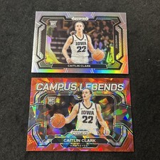 2024 Caitlin Clark Prizm Draft Picks - Campus Red Ice #5 & Silver Variation #57