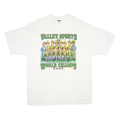 JERZEES T-Shirt Graphique Blanc Valley Champs 2002 XL Manches Courtes - Photo 1/4